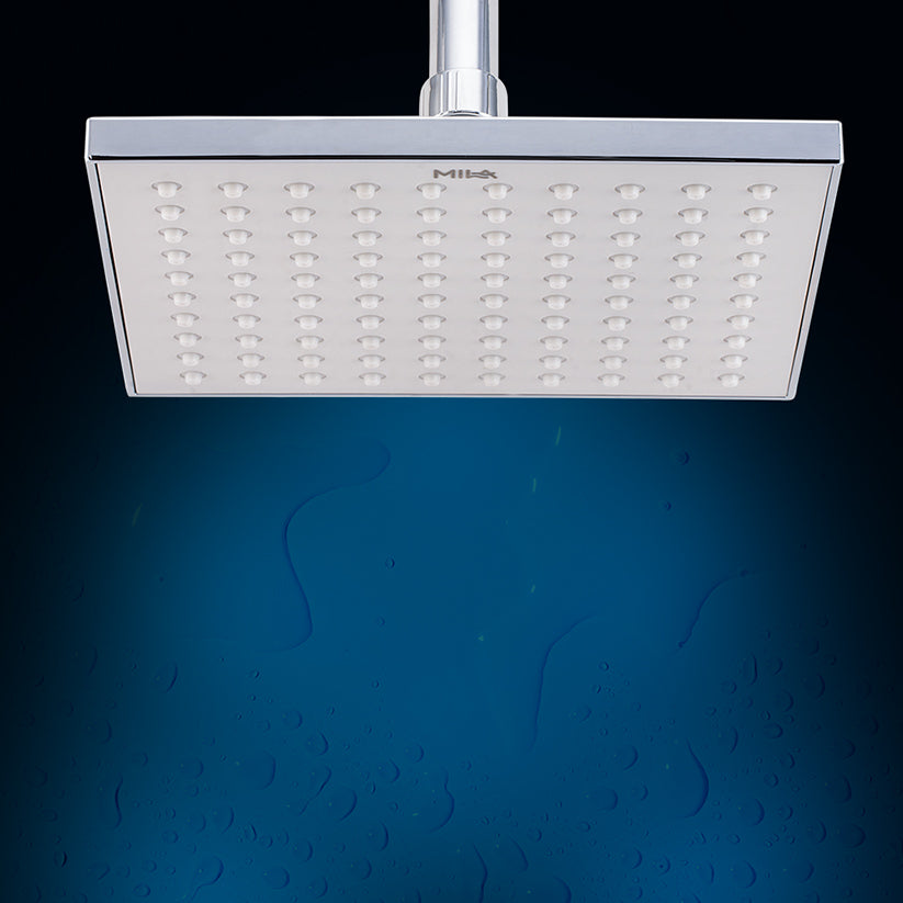 Mila Centerio Rain Shower, Aerated Rain Shower, ABS shower head surface, Chrome back cover, Single Function, MSXXC0300, 200*200mm